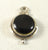 Vintage 925 Sterling Silver Black Onyx Round Pendant (1.4G)