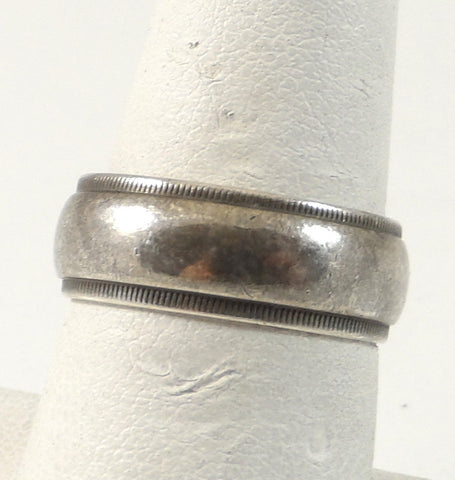 Vintage 925 Sterling Silver Unique Band Ring Size 7 (2.7G)