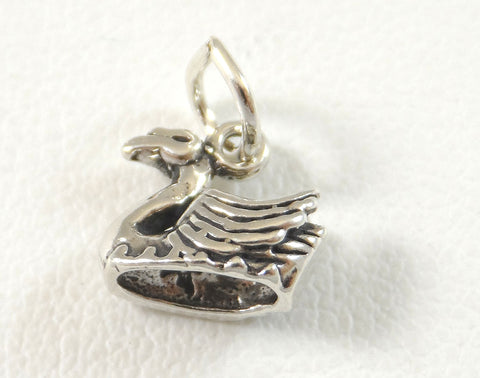 Vintage Jewelry 925 Sterling Silver Tiny Swan Design Charm