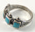 Vintage 925 Sterling Silver Turquoise Etched Ball Ring Size 6 (3.3G)