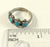 Vintage 925 Sterling Silver Turquoise Etched Ball Ring Size 6 (3.3G)