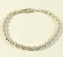 Vintage 925 Sterling Silver Unique Ball Beaded Chain Bracelet (6.3G)