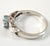 Vintage 925 Sterling Silver Light Blue Topaz "Xox" Ring Size 9 (2.7G)