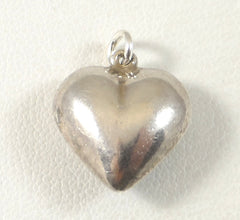 Vintage 925 Sterling Silver Small Bubble Heart Charm Pendant (1.5G)