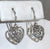 Vintage 925 Sterling Silver Filigree Heart Hook Earrings 102185