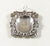 925 Sterling Silver Floral Framed Square Engravable Drop Pendant (1.9G)