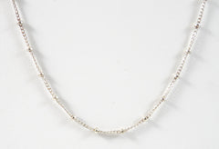 925 Sterling Silver Orbit Ball Bead Chain Link Design Long Necklace (6G)- 187273