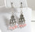 925 Sterling Silver Floral Watermelon Quartz Chandelier Earrings (5G)