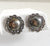 Vintage 925 Sterling Silver Darkened Floral Framed Circle Earrings (2.1G)-187287