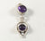 Vintage 925 Sterling Silver Round Purple Amethyst Dangle Pendant (2.9G)