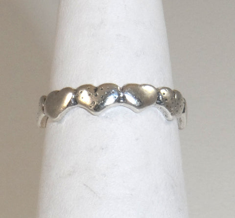 Alwaysbelisting: Vintage 925 Sterling Silver Heart Band Ring Size 5.25