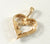 Gold Over 925 Sterling Silver Wave Heart Faceted Cz Pendant (0.9G)