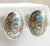 Vintage 925 Sterling Silver Blue Turquoise Navajo Drop Earrings (2.7G)