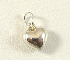 Vintage 925 Sterling Silver Super Tiny Bubble Heart Charm Pendant (0.3G)- 187301