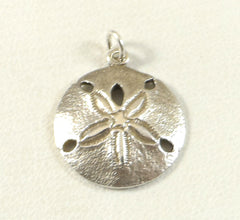 Vintage 925 Sterling Silver Sand Dollar Design Charm Pendant (2.6G)