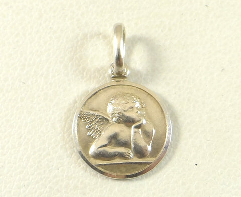 Vintage 925 Sterling Silver Cherub Angel Design Charm Pendant (1.1G)