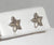 Vintage 925 Sterling Silver White Stone Star Earrings (0.8G) (0.8G)