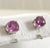 Vintage 925 Sterling Silver Faceted Purple Pink Cz Stud Earrings (1.1G)