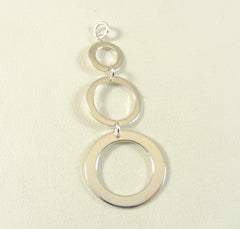 Vintage 925 Sterling Silver Three Circles Dangle Pendant (2.4G)