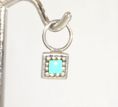 Vintage 925 Sterling Silver Aqua Turquoise Pendant (0.8G) (0.8G)