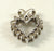 Vintage 925 Sterling Silver Faceted Cz Heart Design Pendant (1.1G)