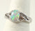 Vintage 925 Sterling Silver Fire Opal & Cz Cocktail Ring Size 6 (2.5G)