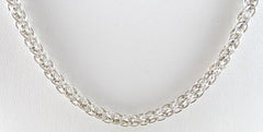 925 Sterling Silver Mesh Chain Link Design 17.75" Necklace (20.8G)