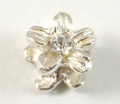 Vintage 925 Sterling Silver Faceted Cz Floral Design Bead Pendant (0.3G)- 187395