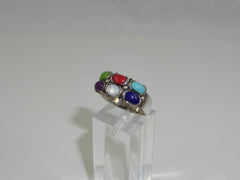 Vintage 925 Sterling Silver Multi Stone Ring Sz 6.75 (5.3G) (5.3G)