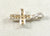 Vintage 925 Sterling Silver White Stones Cross Charm Pendant (0.9G)