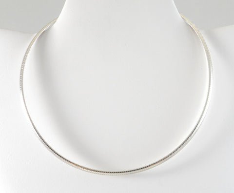 Vintage Shiny 925 Sterling Silver Snake Link Design Collar Necklace(15.5G)