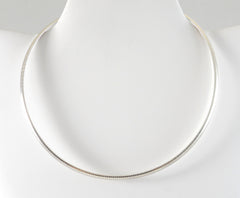 Vintage Shiny 925 Sterling Silver Snake Link Design Collar Necklace(15.5G)