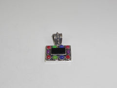 Vintage 925 Sterling Silver Multi Stone Dangle Pendant (6.2G) (6.2G)