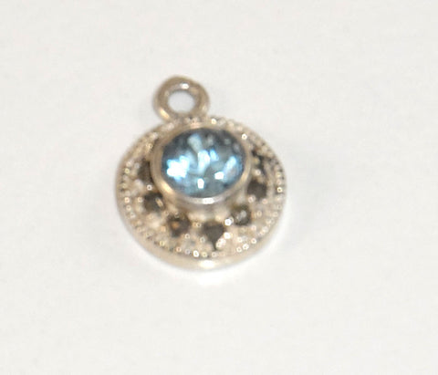 Alwaysbelisting: Vintage 925 Sterling Silver Round Blue Stone Pendant