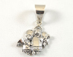 Vintage Jewelry 925 Sterling Silver Woman & Child Angels Pendant