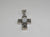 925 Sterling Silver Mother Of Pearl & Black Onyx Reversible Cross Pendant 102101