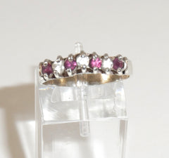 Alwaysbelisting: 925 Sterling Silver Purple, White Stones Ring Sz 7.75