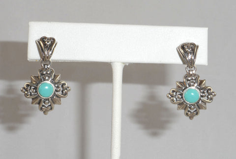 Alwaysbelisting: Vintage 925 Sterling Silver Turquoise Ornate Earrings