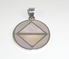 Vintage 925 Sterling Silver Mother Of Pearl Pendant (14.7G)