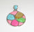 Alwaysbelisting: Vintage 925 Sterling Silver Multi-Colors/Stones Pendant- 112242