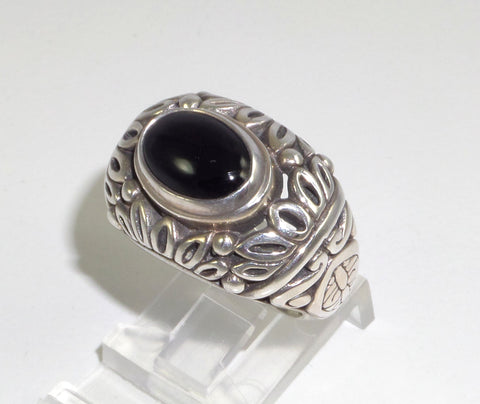 Alwaysbelisting: Vintage 925 Sterling Silver Black Onyx Ring Size 5