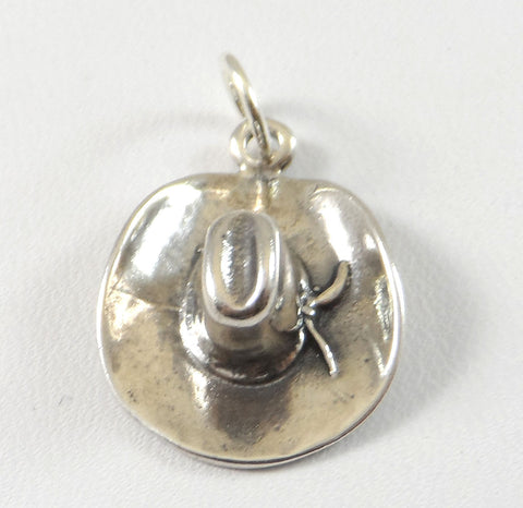 Vintage 925 Sterling Silver Western Cowboy Hat Charm Pendant (1.9G)