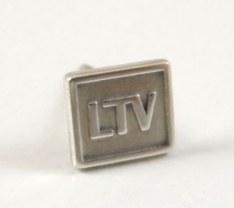 Vintage Sterling Silver Initials Letters "Ltv" Tack / Pin (0.8G)