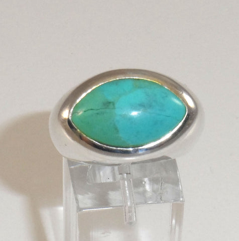 Alwaysbelisting: Vintage 925 Sterling Silver Aqua Turquoise Ring Size 8