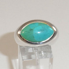 Alwaysbelisting: Vintage 925 Sterling Silver Aqua Turquoise Ring Size 8