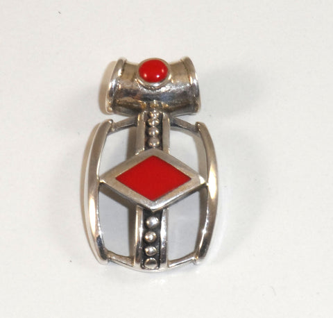 Alwaysbelisting: Vintage 925 Sterling Silver Red Stone Slider Pendant