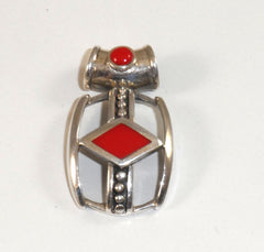 Alwaysbelisting: Vintage 925 Sterling Silver Red Stone Slider Pendant