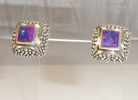 Alwaysbelisting: Vintage 925 Sterling Silver Purple Stone Earrings