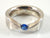 Vintage Jewelry 925 Sterling Silver Round Blue Stone Ring Size 6