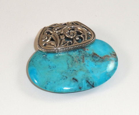 Alwaysbelisting: Vintage 925 Sterling Silver Blue Turquoise Pendant